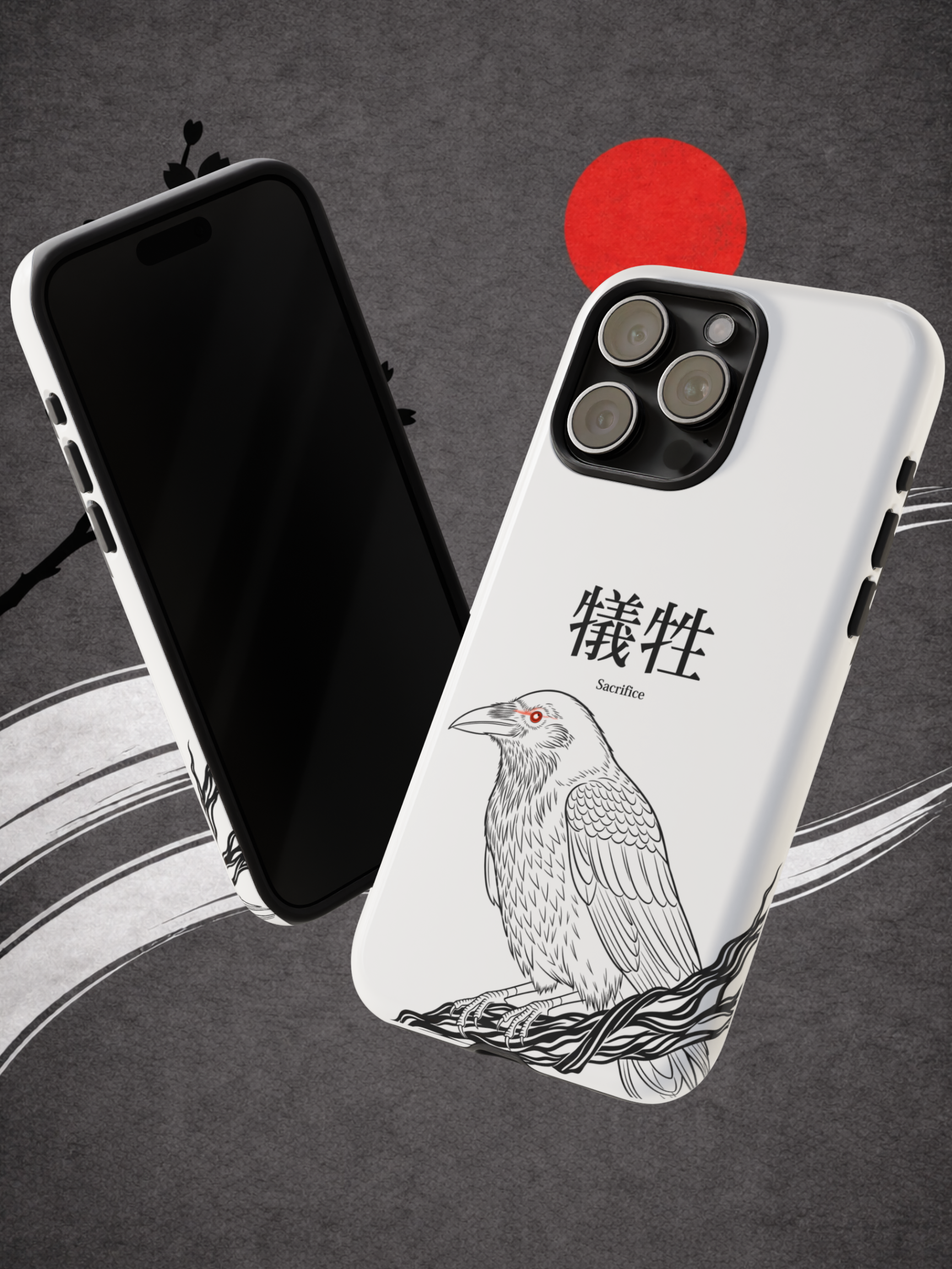 White 'Sacrifice' - Crimson Eyed Raven Case